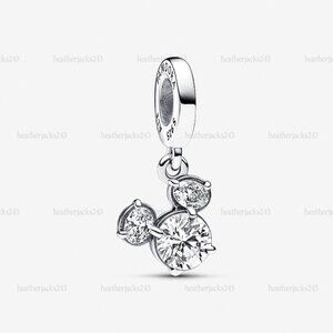 Pandora Disney Mickey Mouse Sparkling Head Silhouette Dangle Charm